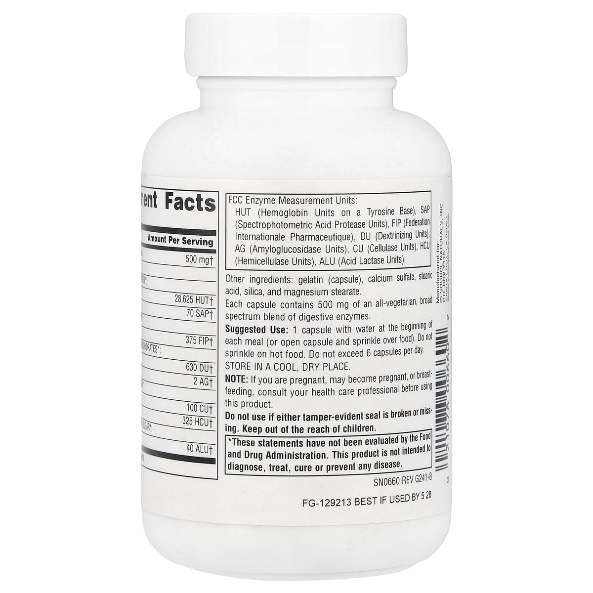 Source Naturals, Essential Enzymes 500 mg, 120 Capsules UPC 021078006602 | Hilife Vitamins
