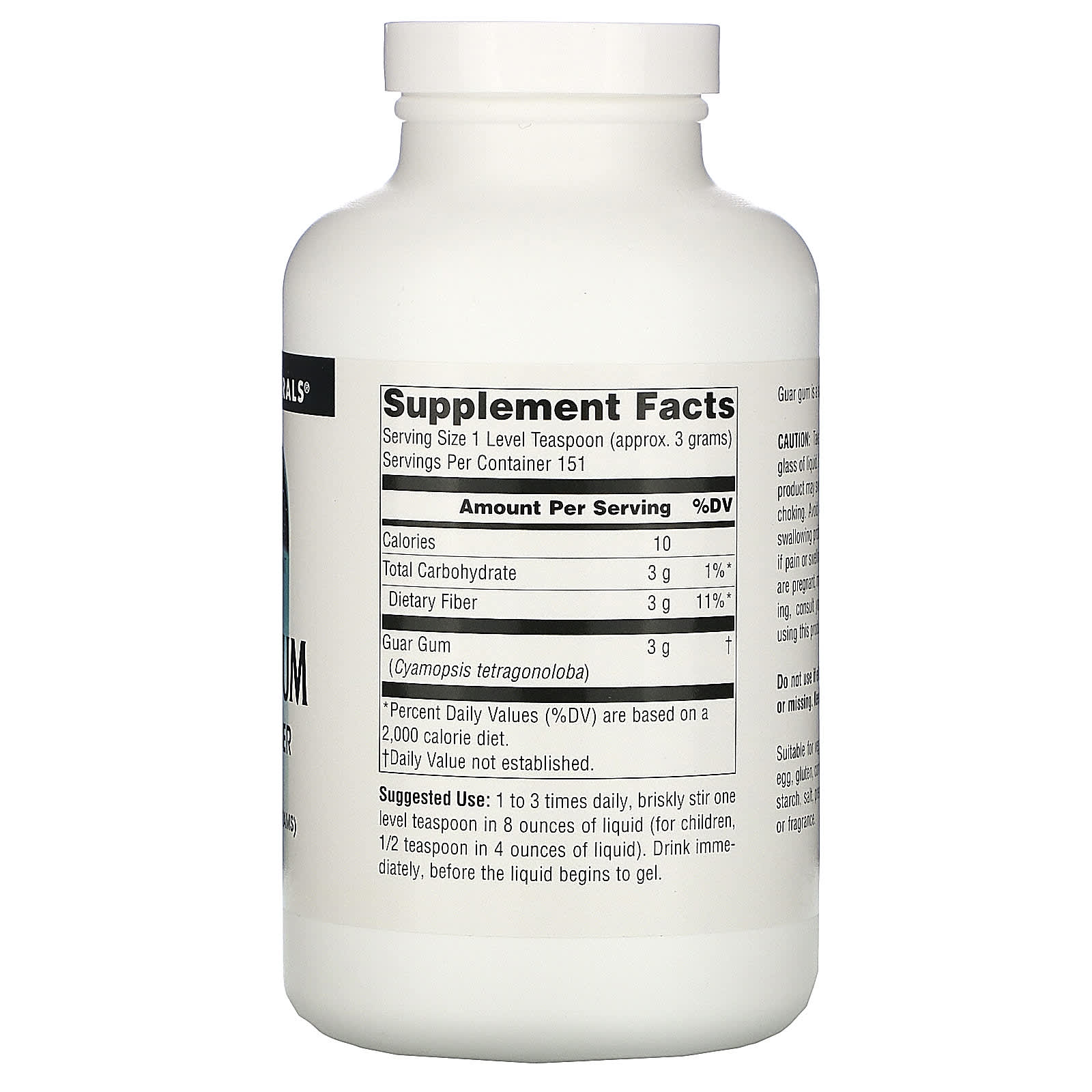 Source Naturals, Guar Gum, 16 Oz Liquid UPC 021078006701 | Hilife Vitamins