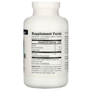 Source Naturals, Guar Gum, 16 Oz Liquid UPC 021078006701 | Hilife Vitamins