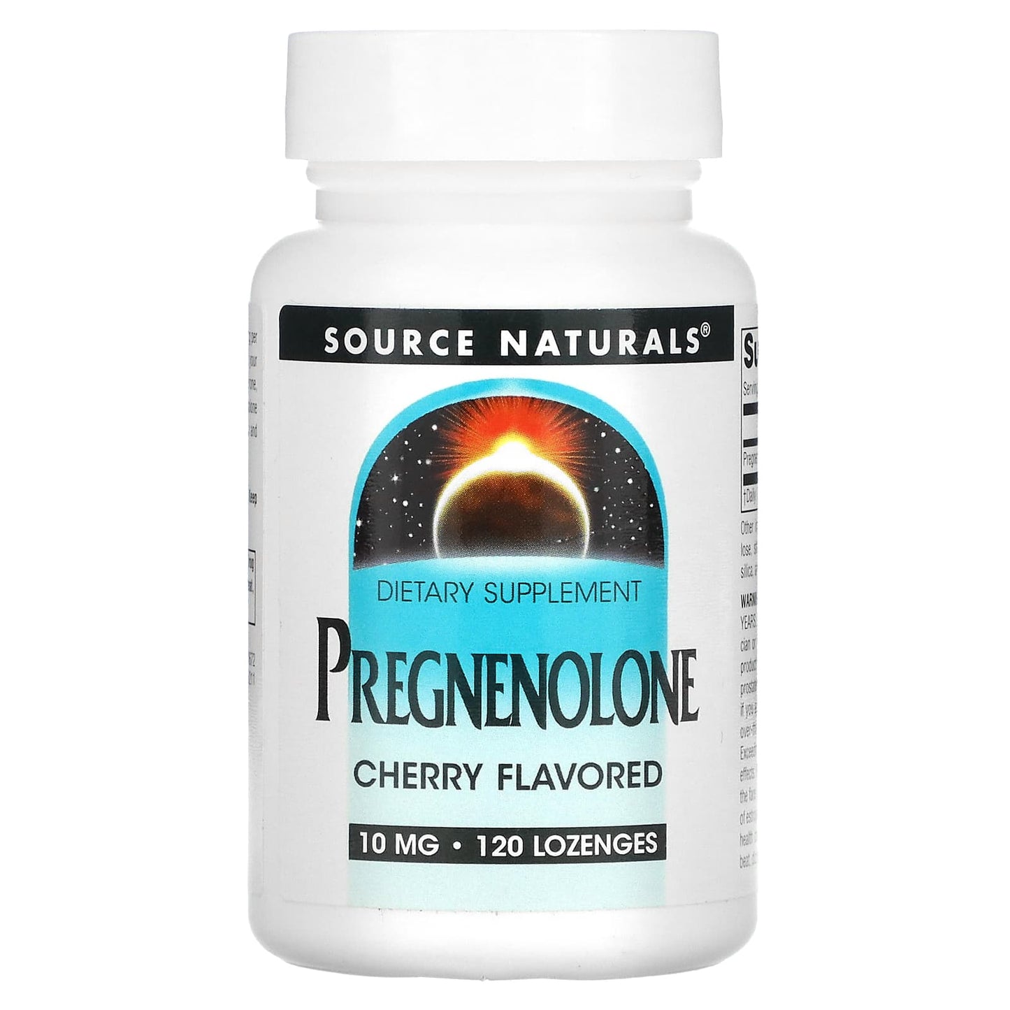 Source Naturals, Pregnenolone 10 mg Cherry, 120 Tablets UPC 021078006725 | Hilife Vitamins