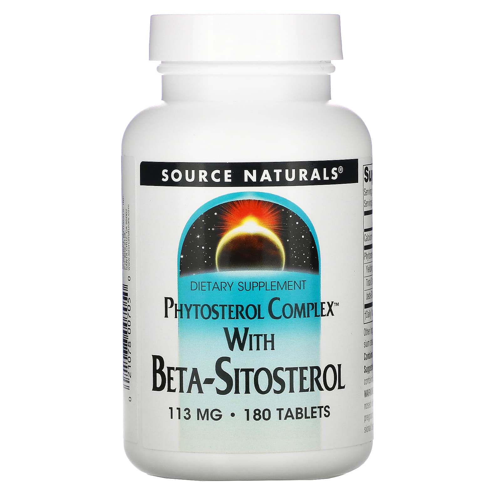 Source Naturals, Beta Sitosterol 113 mg, 180 Tablets UPC 021078007050 | Hilife Vitamins
