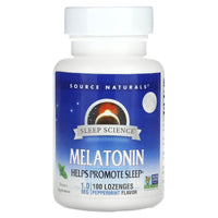 Source Naturals, Sleep Science Melatonin 1 mg Peppermint, 100 Lozenges UPC 021078007098 | Hilife Vitamins