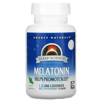 Source Naturals, Sleep Science Melatonin 1 mg Peppermint, 300 Tablets - 021078007111 | Hilife Vitamins