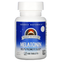 Source Naturals, Sleep Science Melatonin 1 mg, 100 Tablets - 021078007197 | Hilife Vitamins