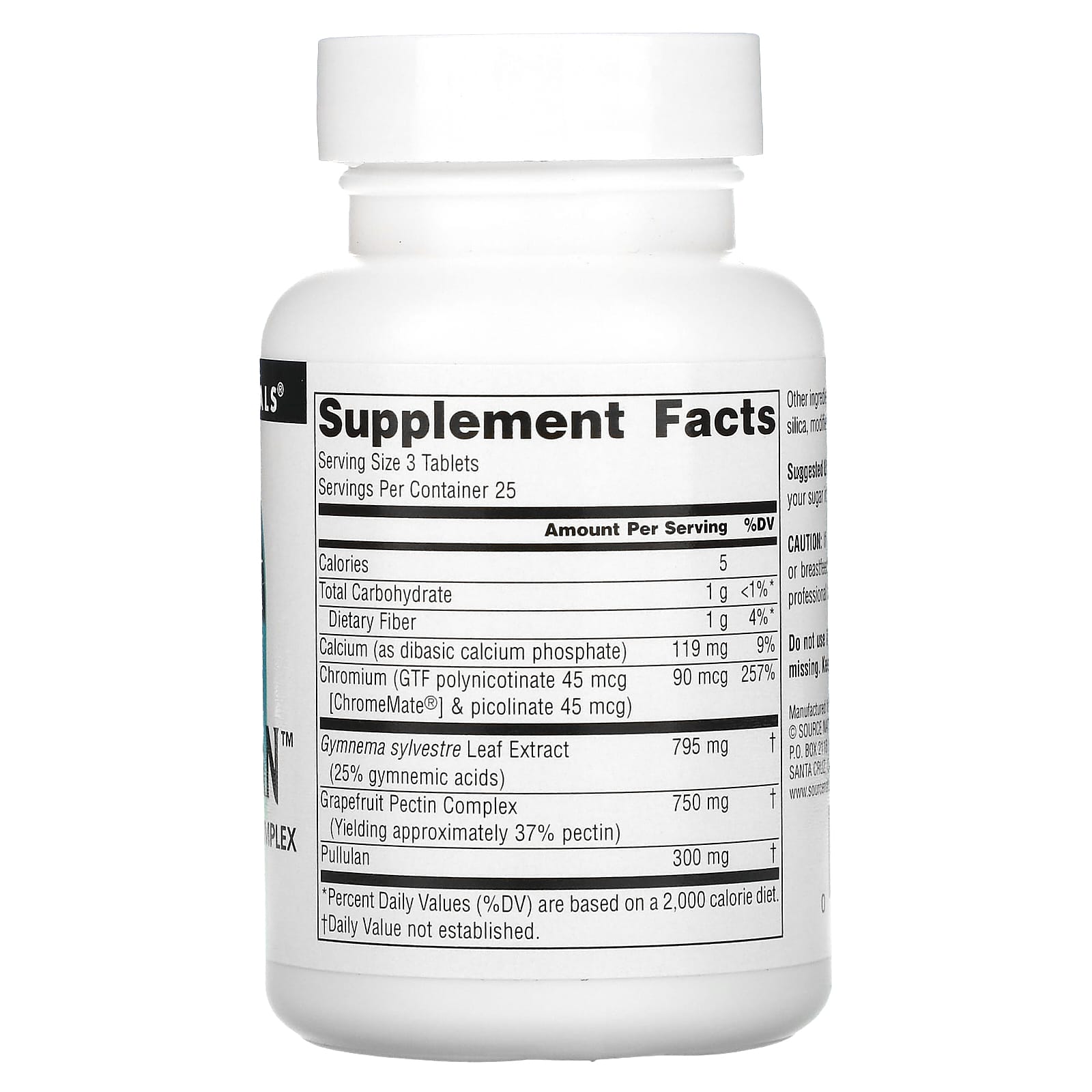 Source Naturals, Sugar Ban™ 265 mg, 75 Tablets UPC 021078007890 | Hilife Vitamins