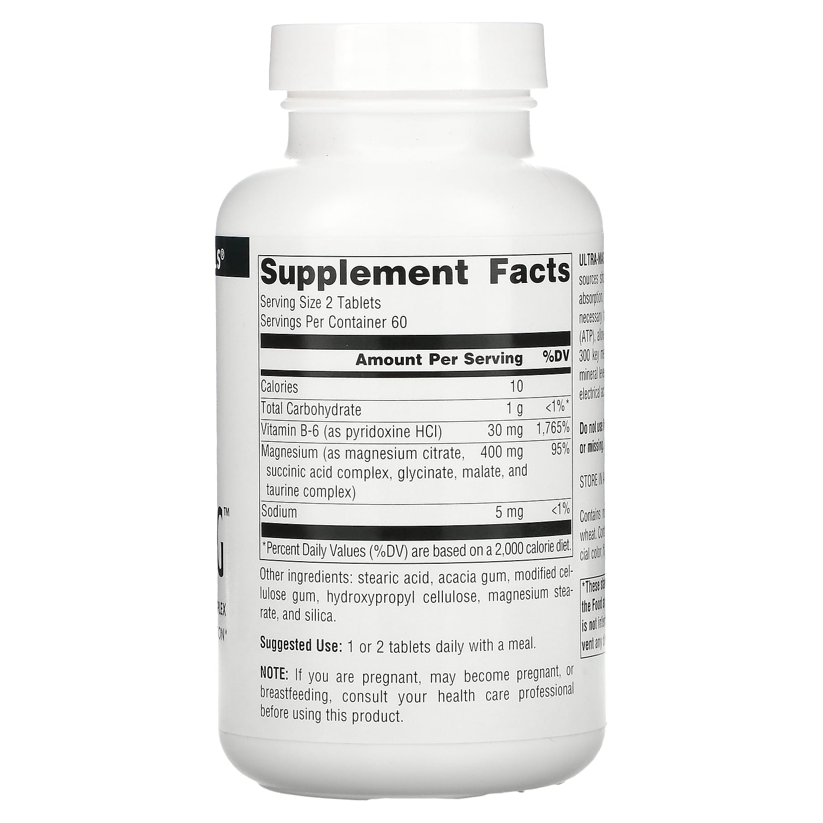 Source Naturals, Ultra-Mag™, 120 Tablets UPC 021078008033 | Hilife Vitamins