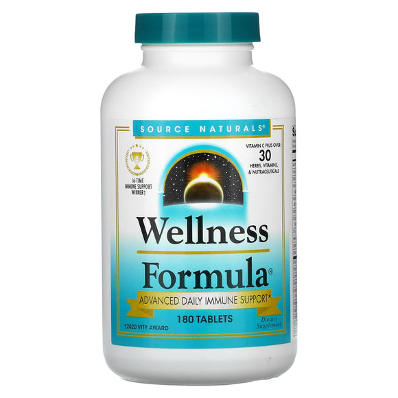 Source Naturals, Wellness Formula, 180 Tablets - 021078008231 | Hilife Vitamins