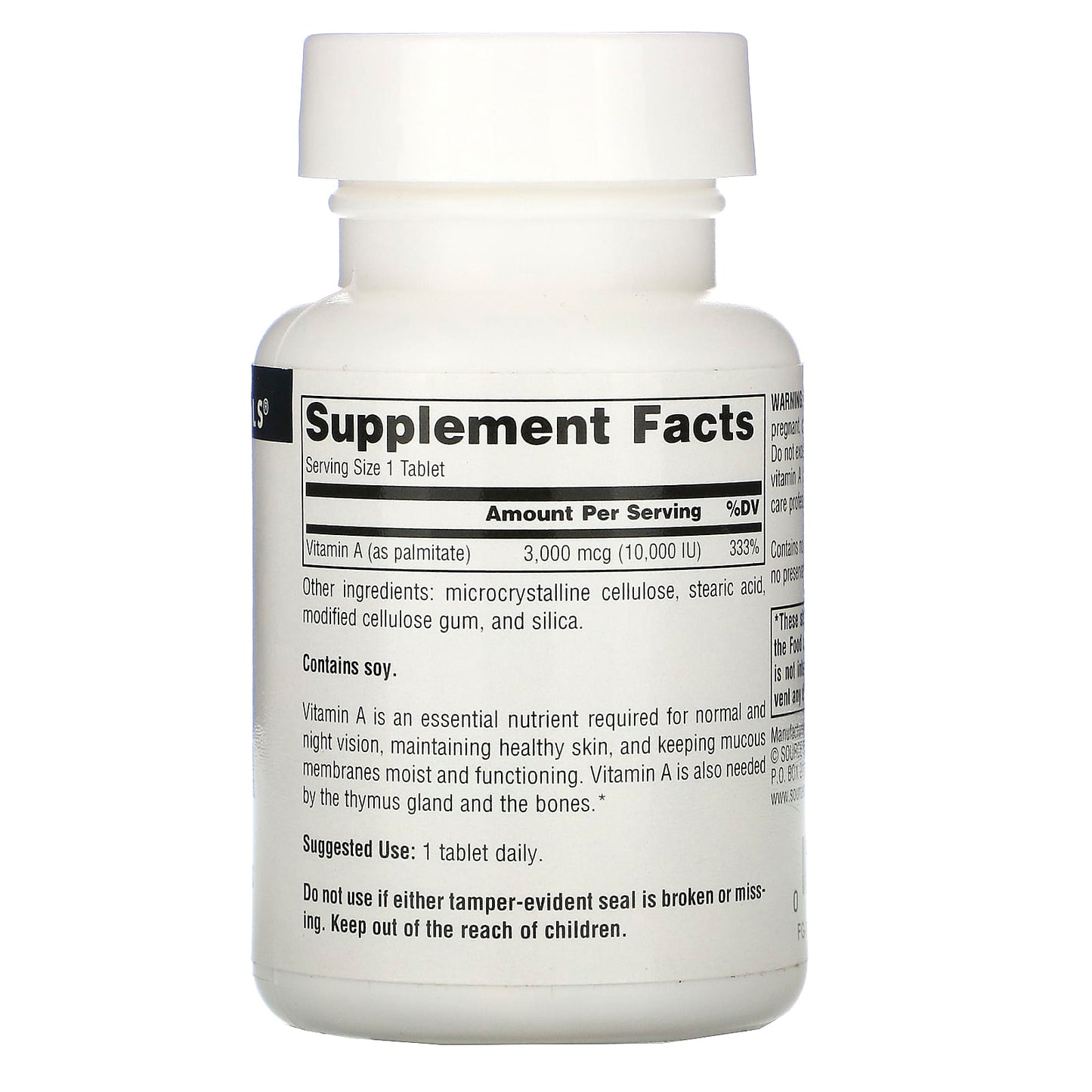 Source Naturals, Vitamin A 10000 IU, 100 Tablets UPC 021078008286 | Hilife Vitamins