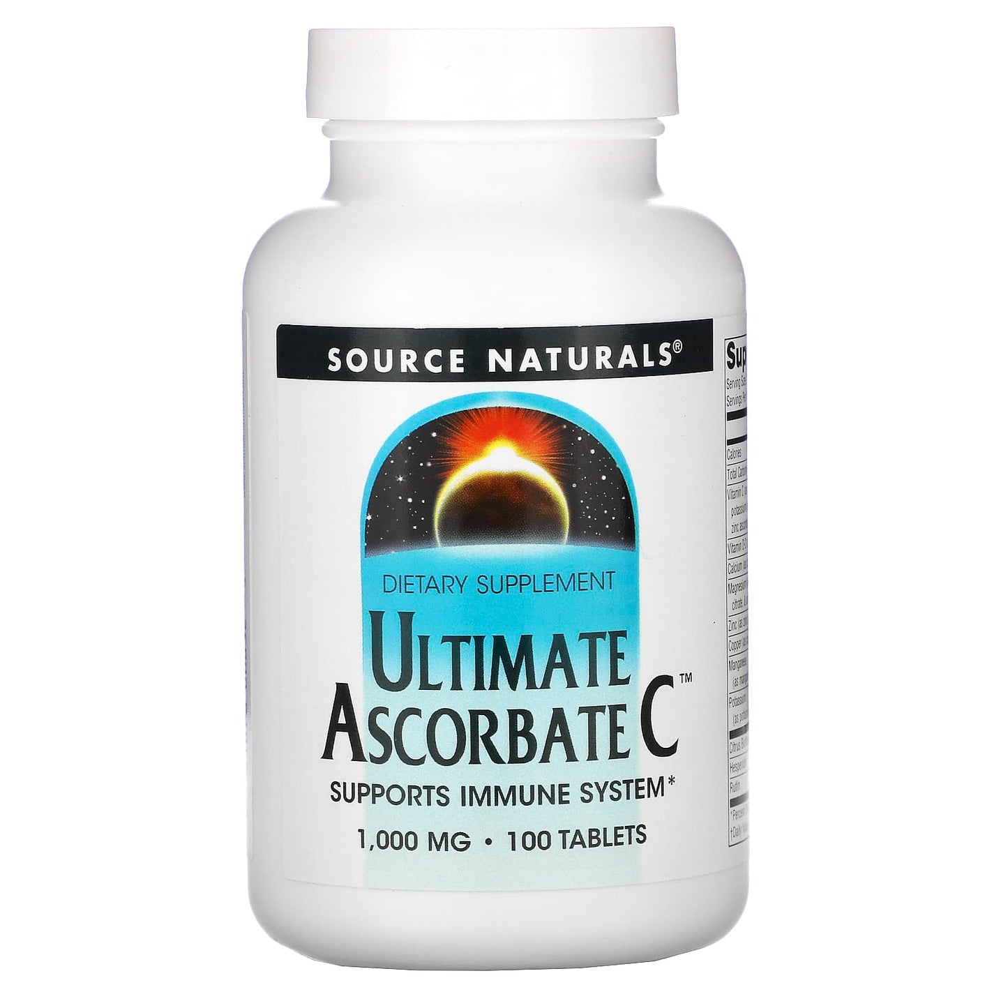 Source Naturals, Ultimate Ascorbate C™ 1000 mg, 100 Tablets UPC 021078008323 | Hilife Vitamins