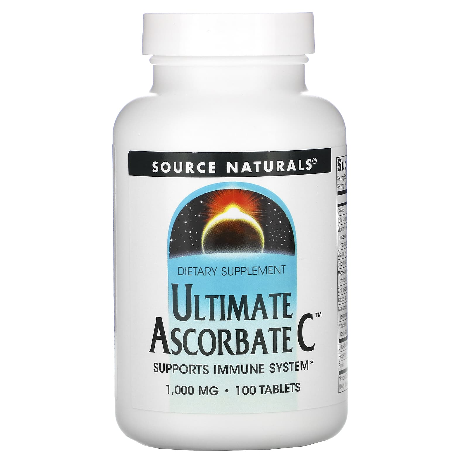 Source Naturals, Ultimate Ascorbate C™ 1000 mg, 100 Tablets UPC 021078008323 | Hilife Vitamins