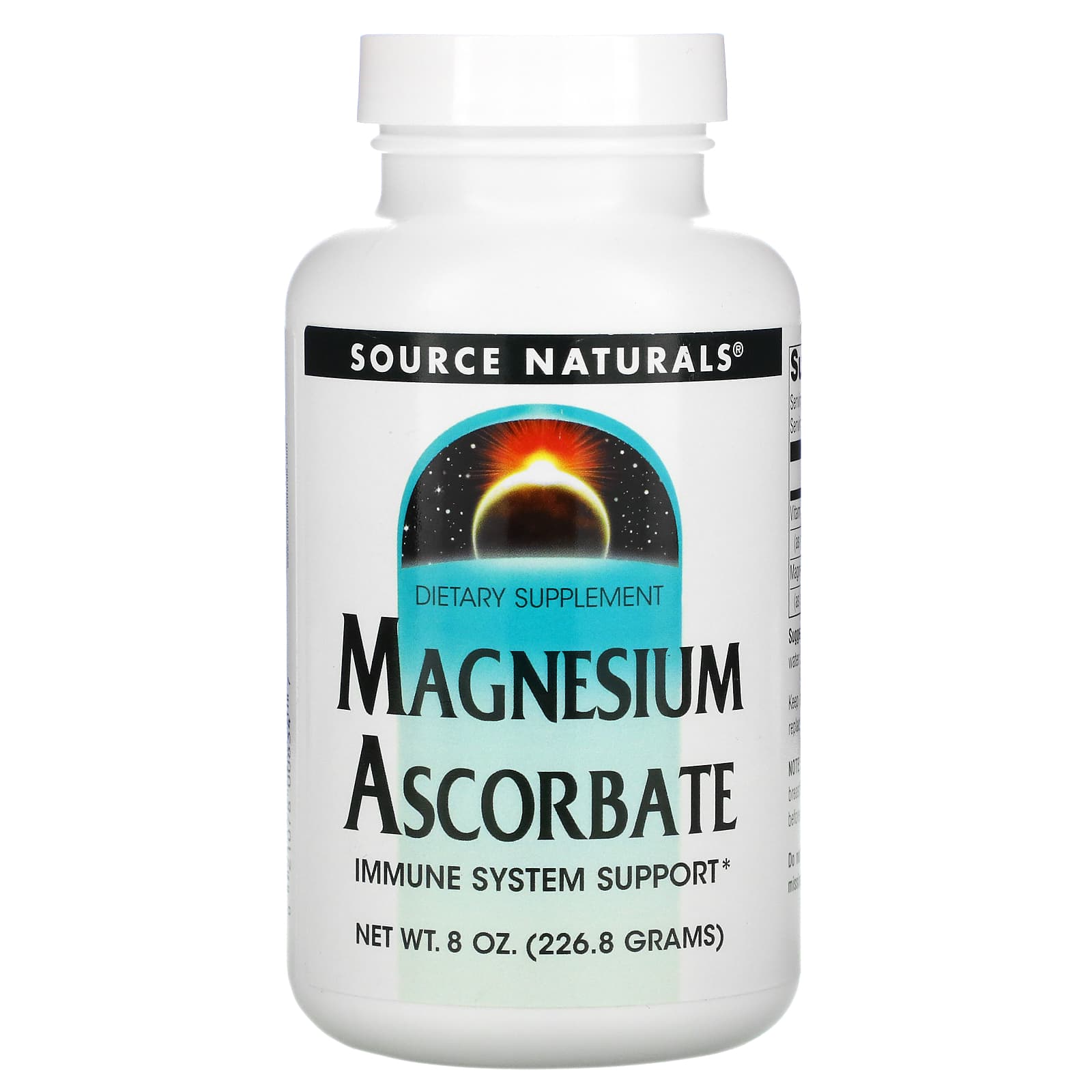 Source Naturals, Magnesium Ascorbate, 8 Oz Ounces UPC 021078008347 | Hilife Vitamins