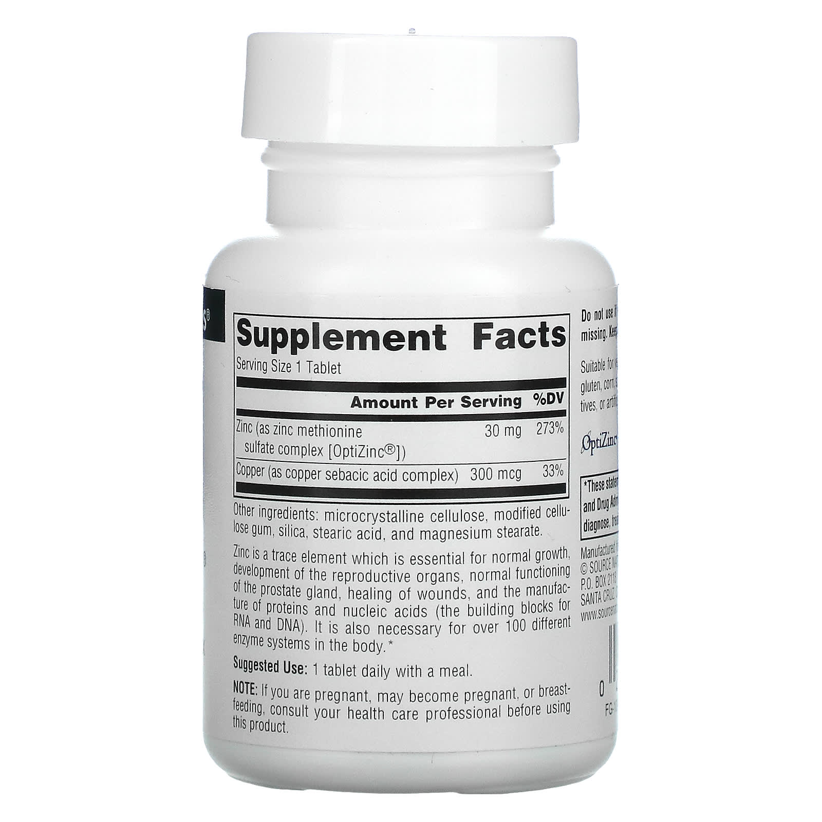 Source Naturals, Optizinc, 120 Tablets - [product_sku] | HiLife Vitamins