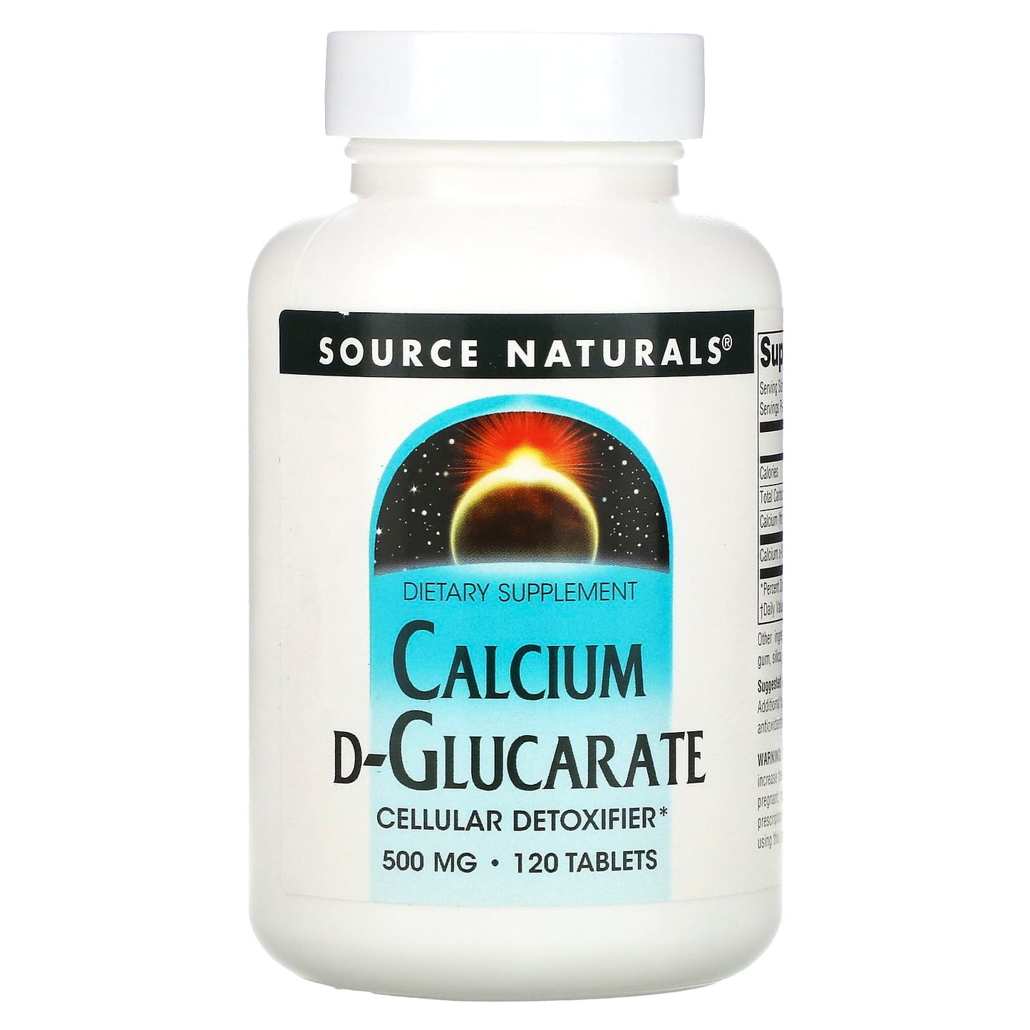 Source Naturals, Calcium D-Glucarate 500 mg, 120 Tablets UPC 021078008712 | HiLife Vitamins
