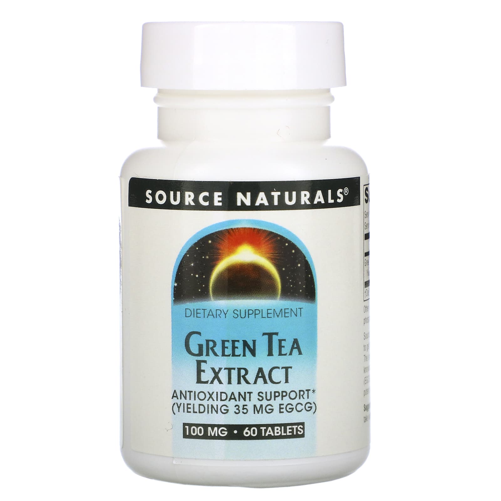 Source Naturals, Green Tea Extract 100 mg, 60 Tablets UPC 021078008828 | Hilife Vitamins