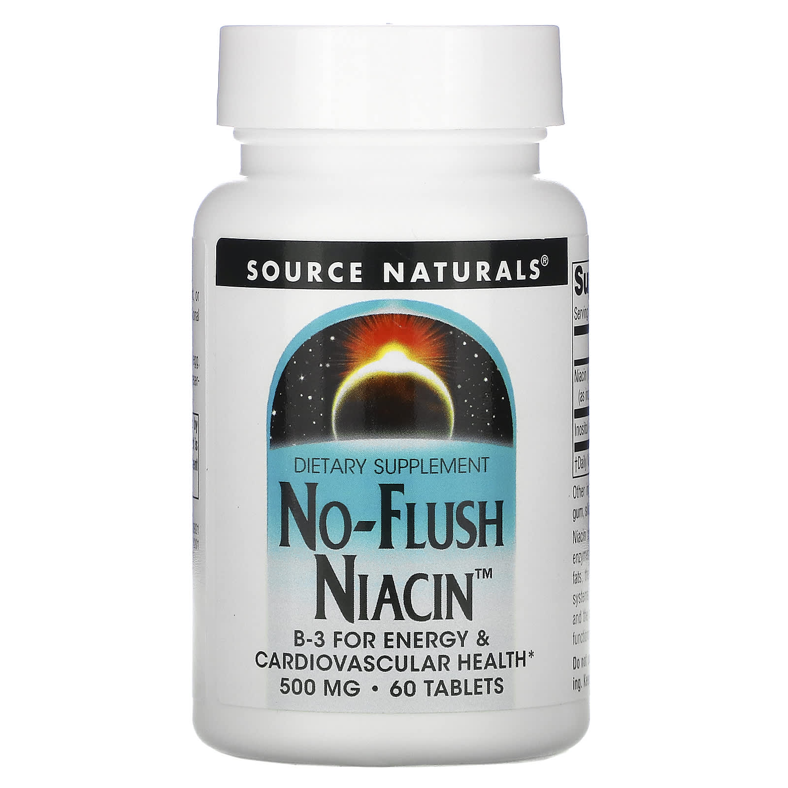 Source Naturals, No-Flush Niacin™ 500 mg, 60 Tablets UPC 021078009214 | Hilife Vitamins
