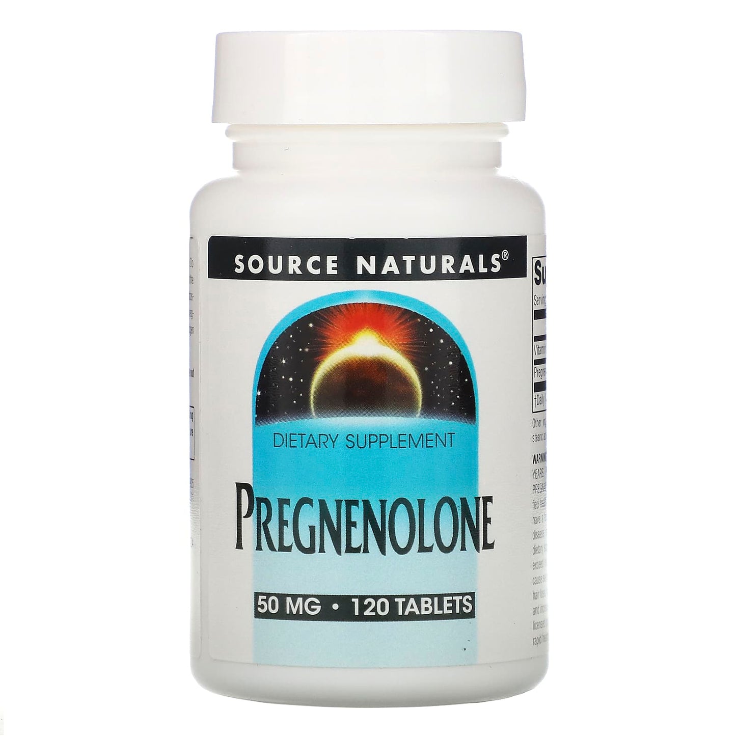 Source Naturals, Pregnenolone 50 mg, 120 Tablets UPC 021078009252 | Hilife Vitamins