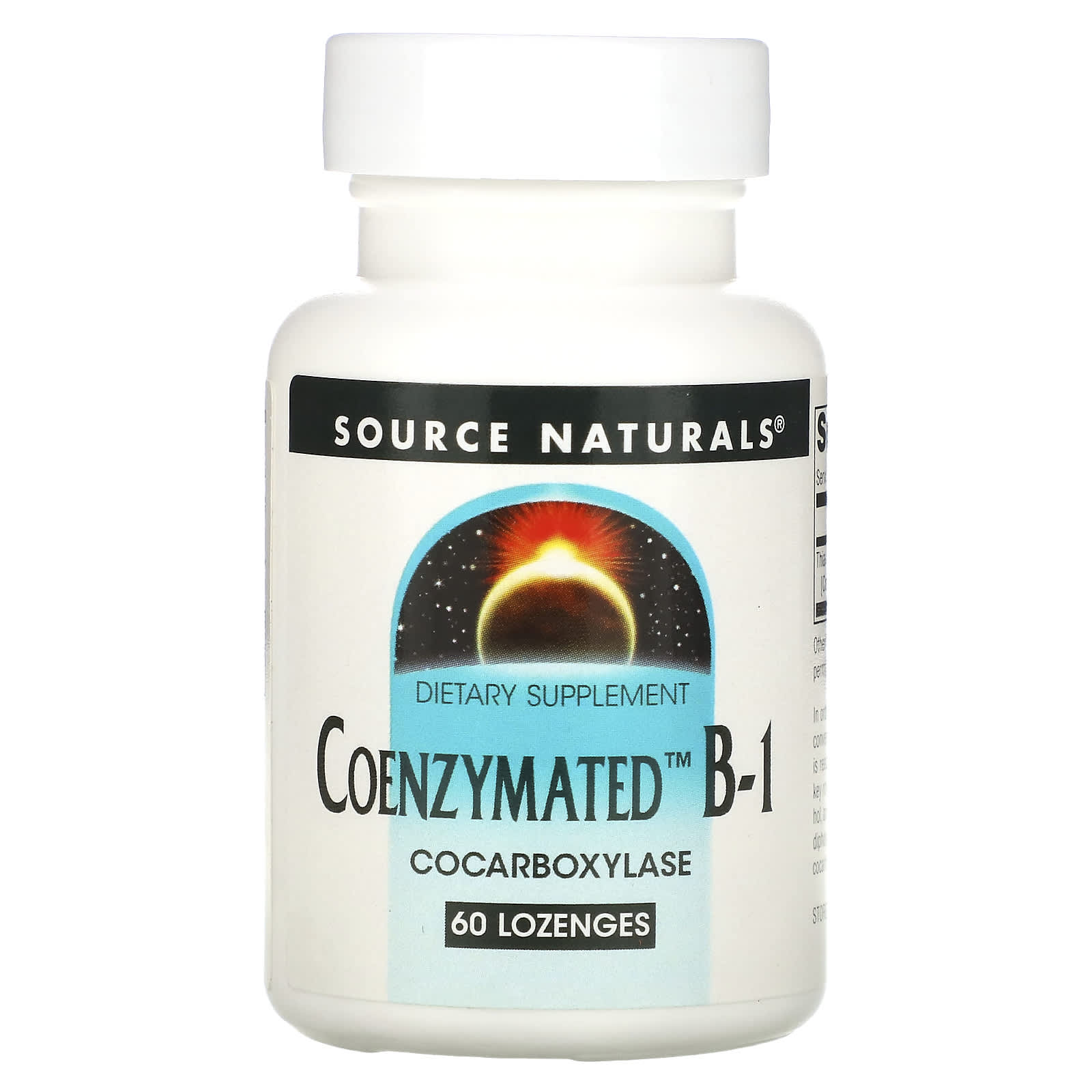 Source Naturals, Coenzymated™ B-1 25 mg Peppermint, 60 Tablets UPC 021078009337 | Hilife Vitamins