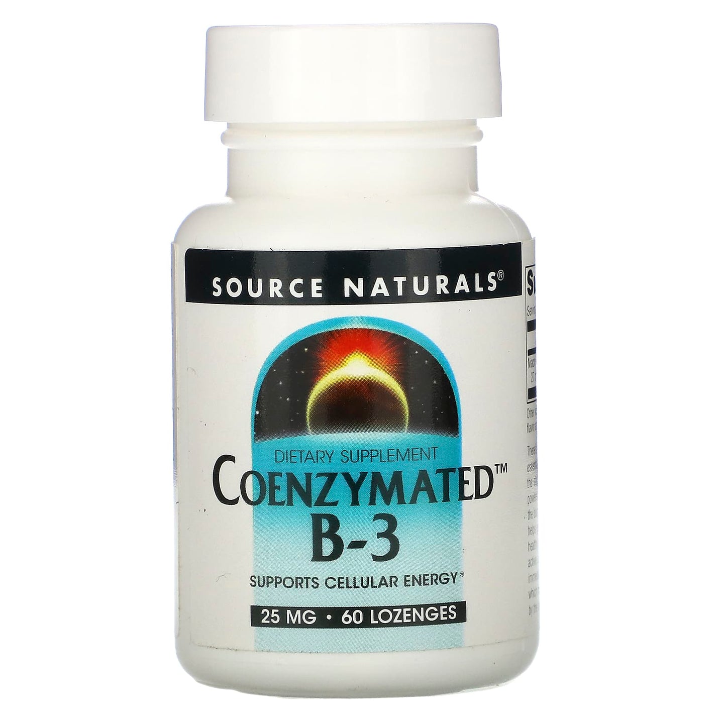 Source Naturals, Coenzymated™ B-3 25 mg Peppermint, 60 Tablets UPC 021078009375 | Hilife Vitamins