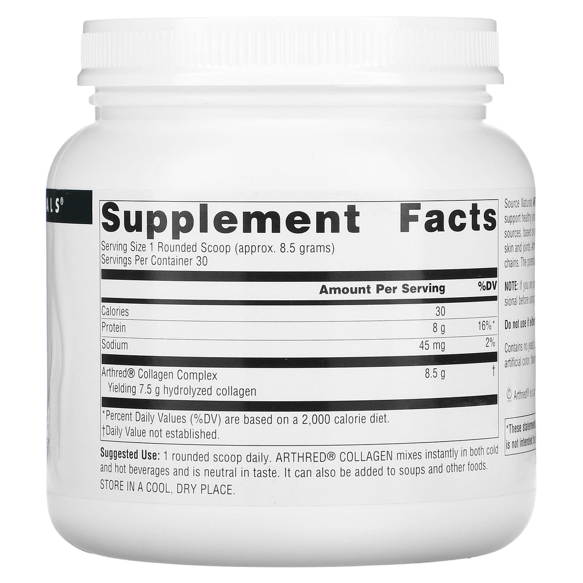 Source Naturals, Arthred Collagen, 9 Oz UPC 021078009603 | Hilife Vitamins