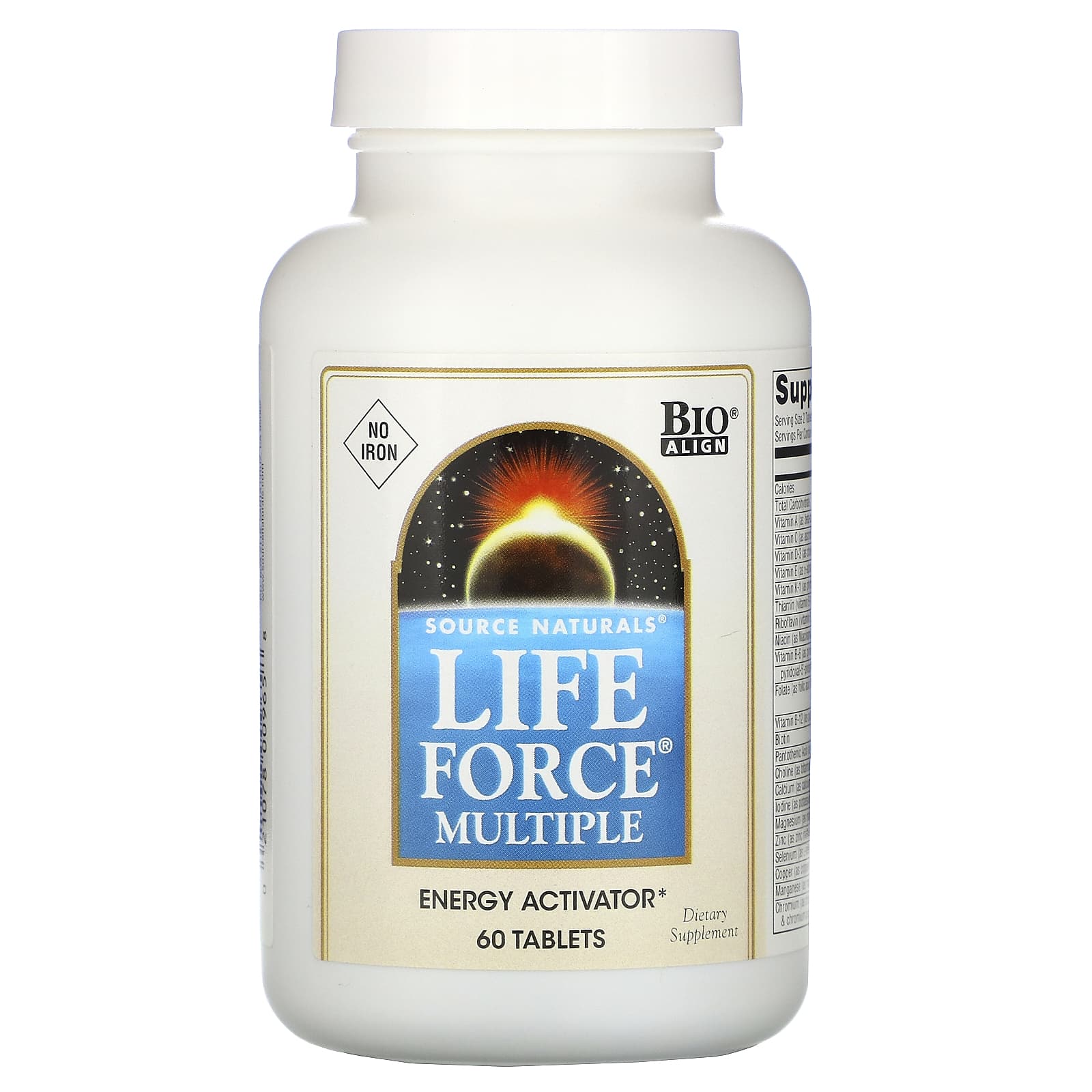 Source Naturals, Life Force Multiple, No Iron, 60 Tablets UPC 021078009658 | HiLife Vitamins
