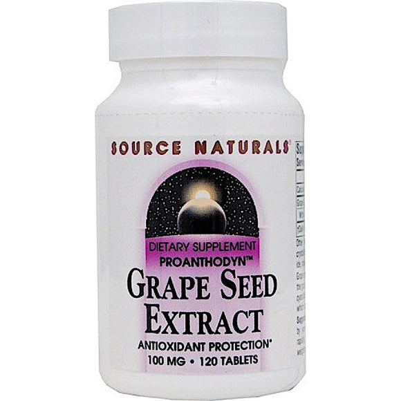 Source Naturals, Grape Seed Extract, Proanthodyn 100 mg, 120 Tablets - 021078009948 | Hilife Vitamins