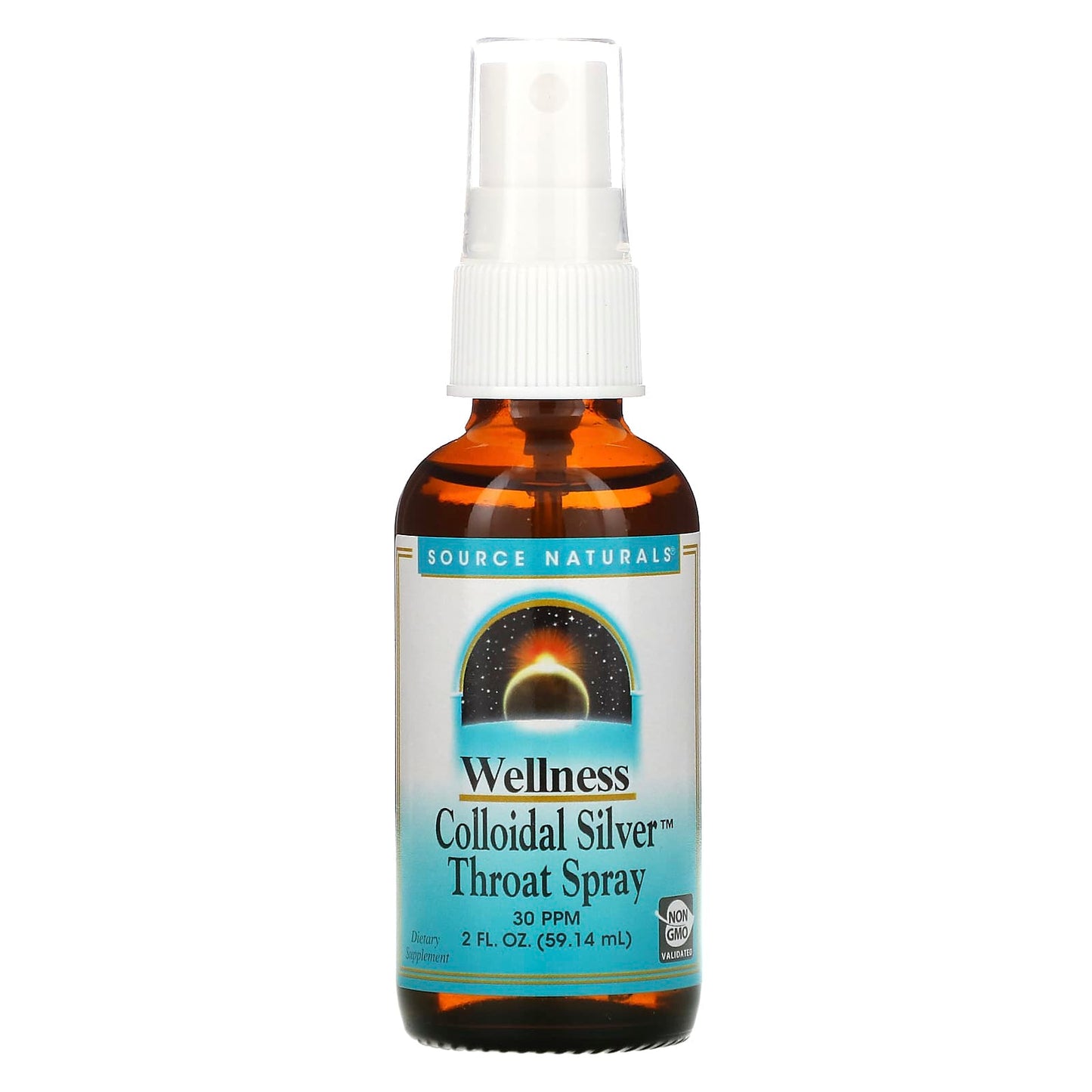 Source Naturals, Wellness Colloidal Silver™ Throat Spray 30 ppm, 2 Fl Oz Liquid UPC 021078010289 | Hilife Vitamins