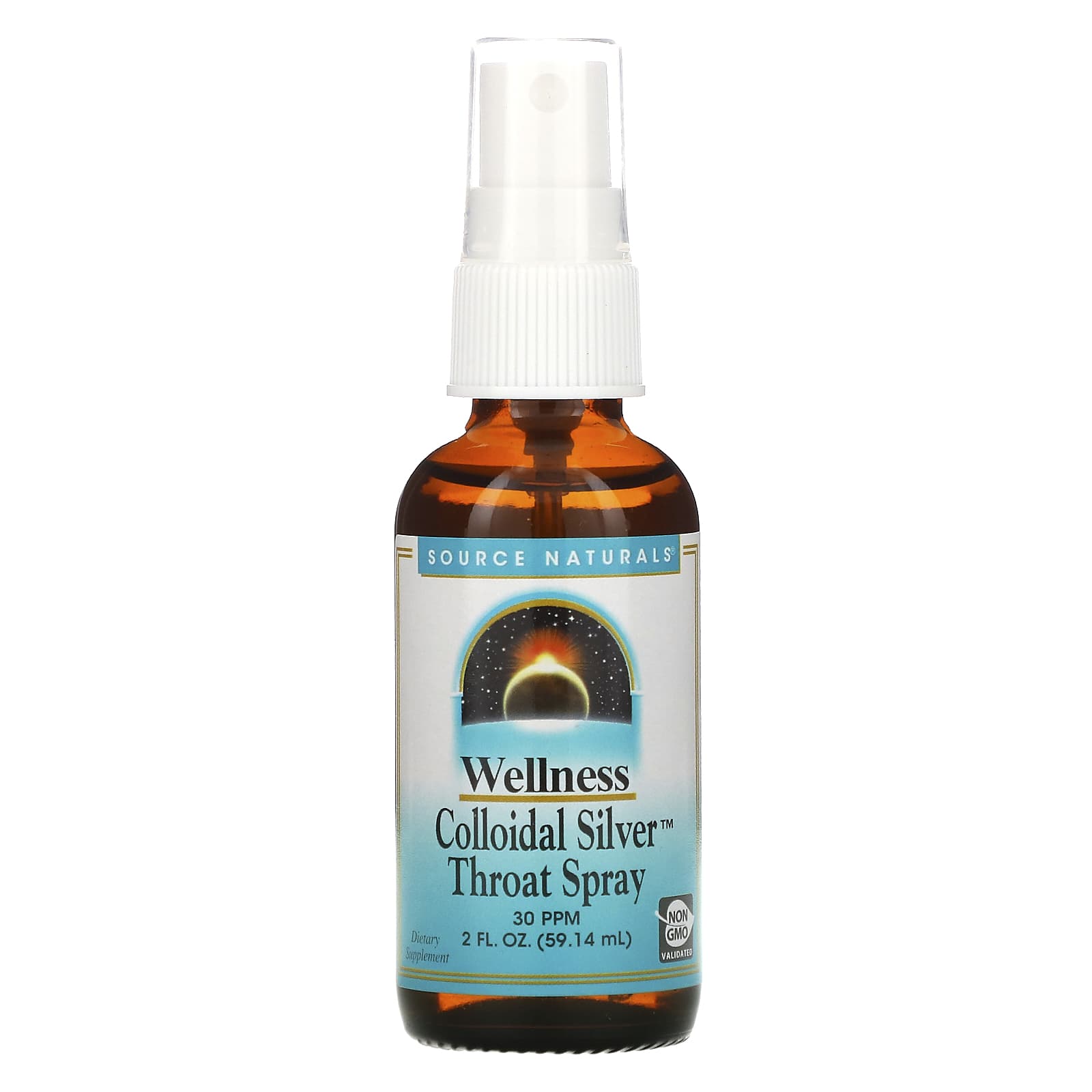 Source Naturals, Wellness Colloidal Silver™ Throat Spray 30 ppm, 2 Fl Oz Liquid UPC 021078010289 | Hilife Vitamins