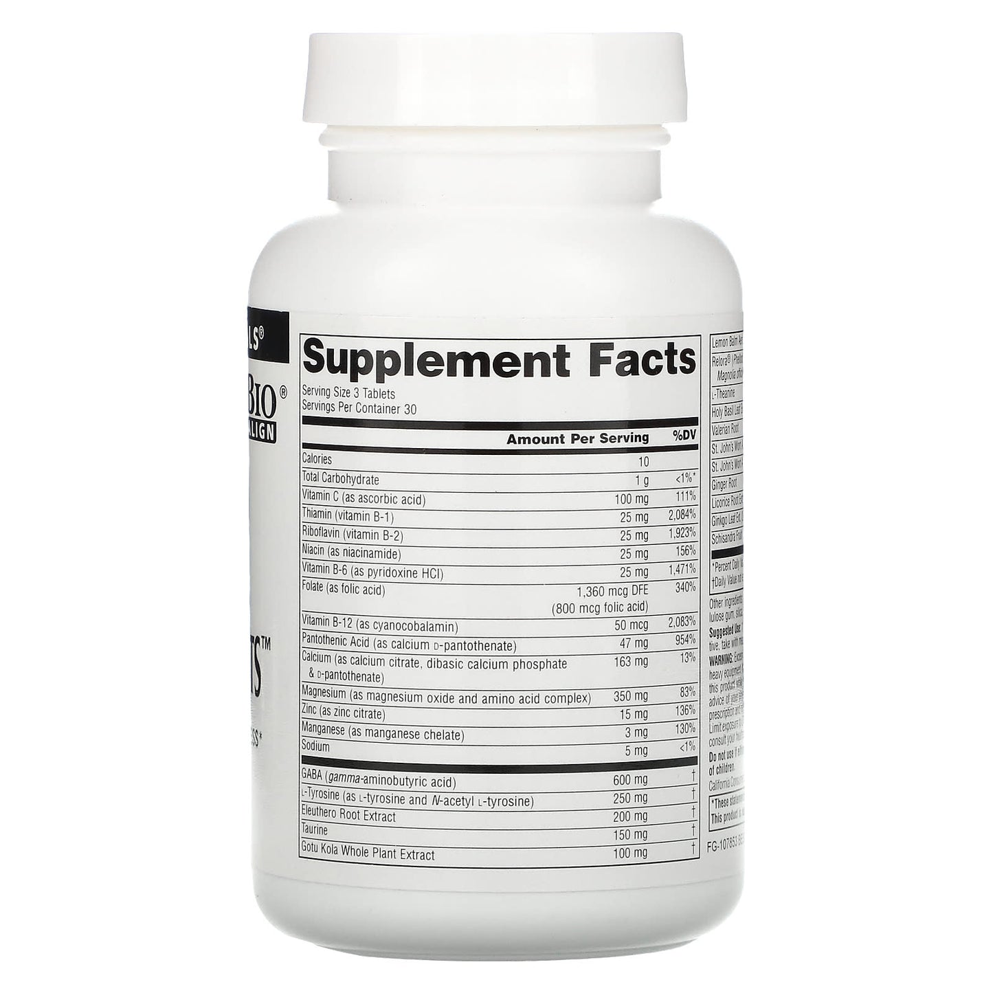 Source Naturals, Calm Thoughts™, 90 Tablets UPC 021078011316 | HiLife Vitamins