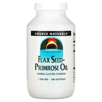 Source Naturals, Flax Seed-Primrose Oil 1300 mg, 180 Softgels UPC 021078011439 | Hilife Vitamins