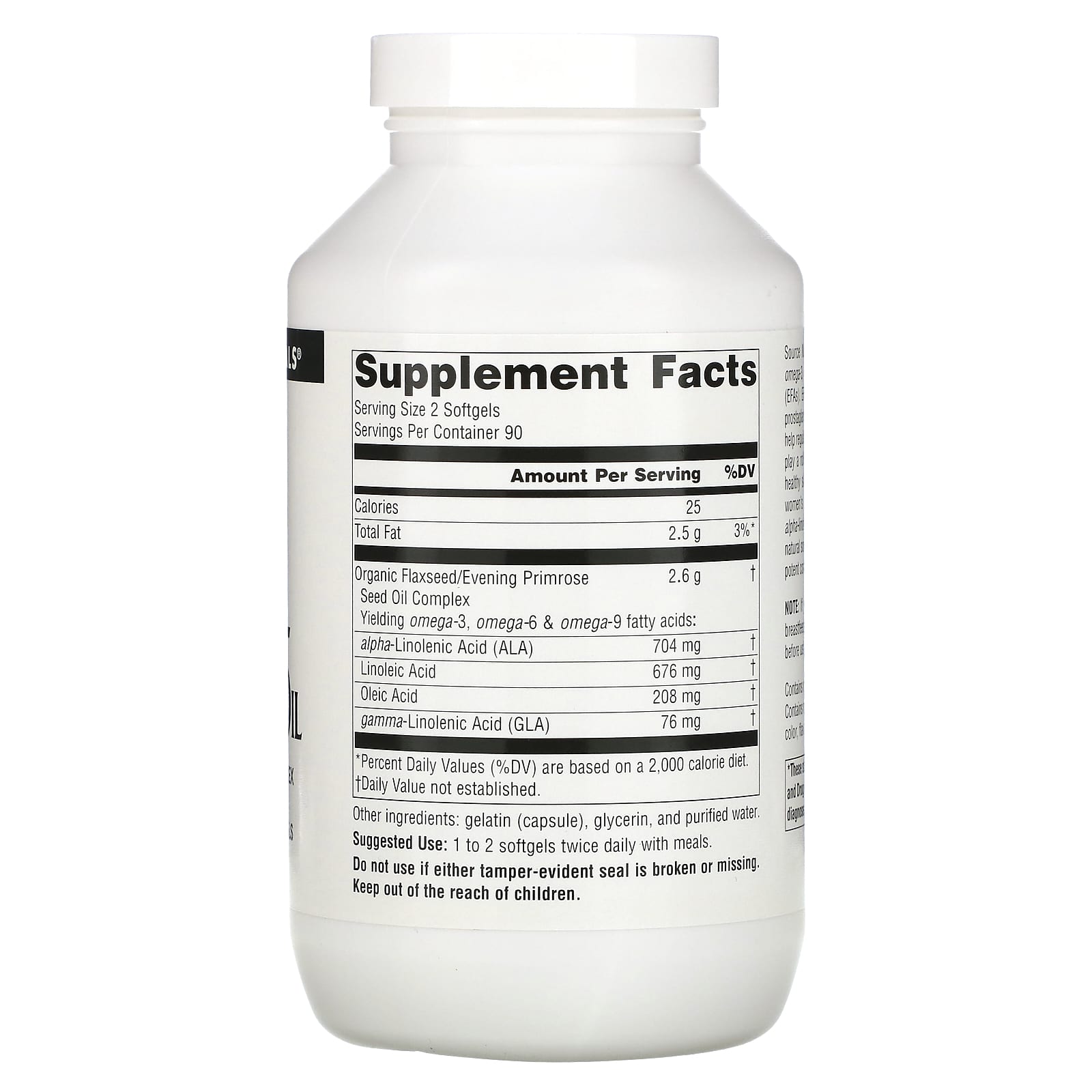 Source Naturals, Flax Seed-Primrose Oil 1300 mg, 180 Softgels UPC 021078011439 | Hilife Vitamins