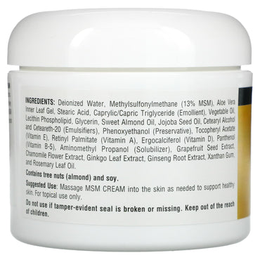 Source Naturals, Skin Eternal Msm Cream, 4 Oz UPC 021078011545 | Hilife Vitamins