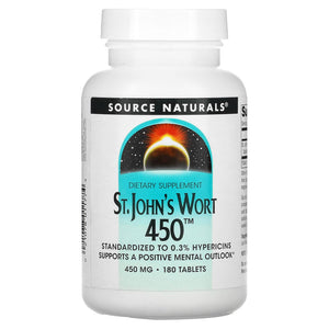 Source Naturals, St. John's Wort 450™ 450 mg, 180 Tablets - 021078011774 | Hilife Vitamins