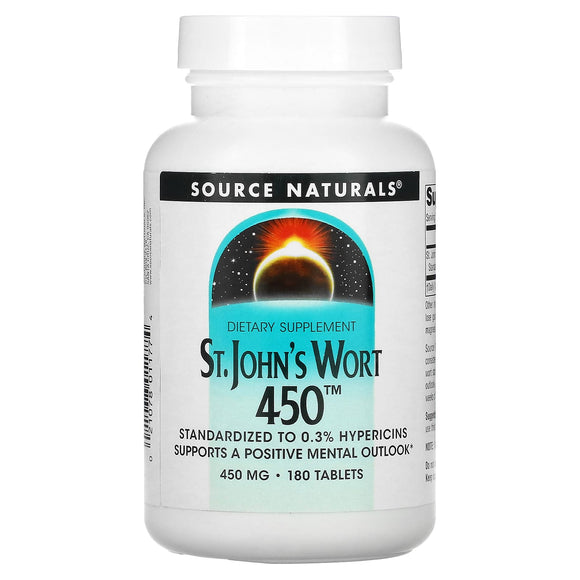 Source Naturals, St. John's Wort 450™ 450 mg, 180 Tablets - 021078011774 | Hilife Vitamins