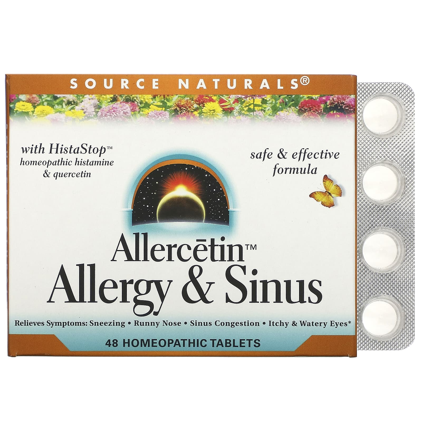 Source Naturals, Allercetin Allergy & Sinus, 48 Tablets UPC 021078011965 | Hilife Vitamins