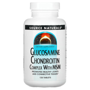 Source Naturals, Glucosamine Chondroitin Complex With Msm, 120 Tablets - 021078012542 | Hilife Vitamins