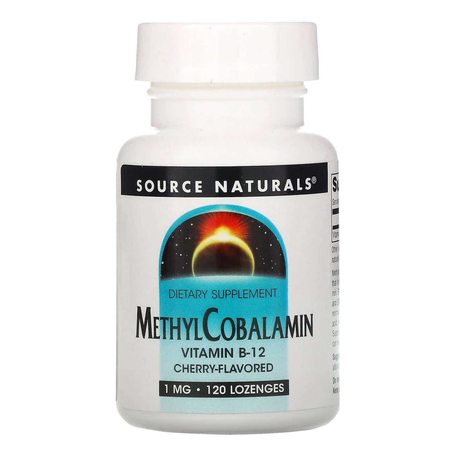 Source Naturals, B-12 1 mg Cherry, 120 Tablets UPC 021078012931 | Hilife Vitamins