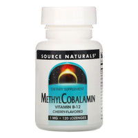 Source Naturals, B-12 1 mg Cherry, 120 Tablets UPC 021078012931 | Hilife Vitamins