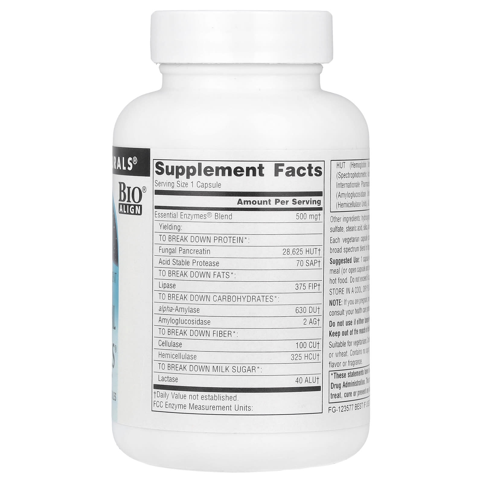 Source Naturals, Essential Enzymes™ 500 mg, 120 Capsules UPC 021078013020 | Hilife Vitamins