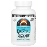 Source Naturals, Essential Enzymes™ 500 mg, 120 Capsules UPC 021078013020 | Hilife Vitamins