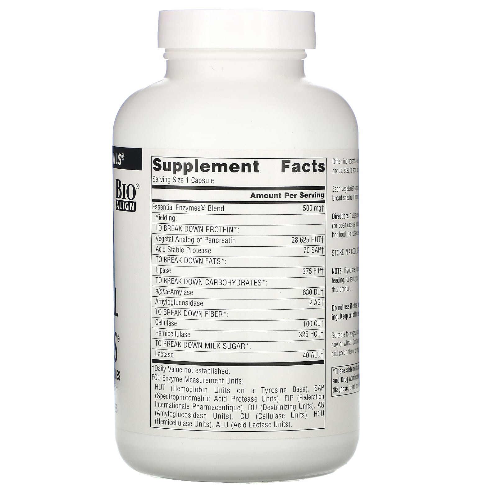 Source Naturals, Essential Enzymes 500 mg, 240 Vegetarian Capsules UPC 021078013037 | Hilife Vitamins