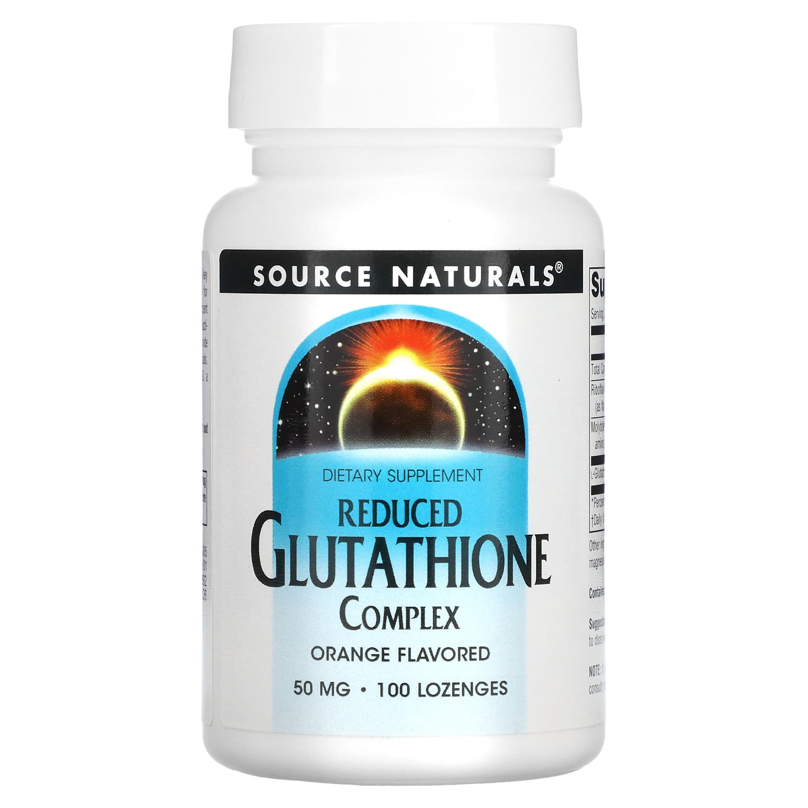 Source Naturals, Reduced Glutathione Complex 50 mg Orange, 100 Tablets UPC 021078013051 | Hilife Vitamins