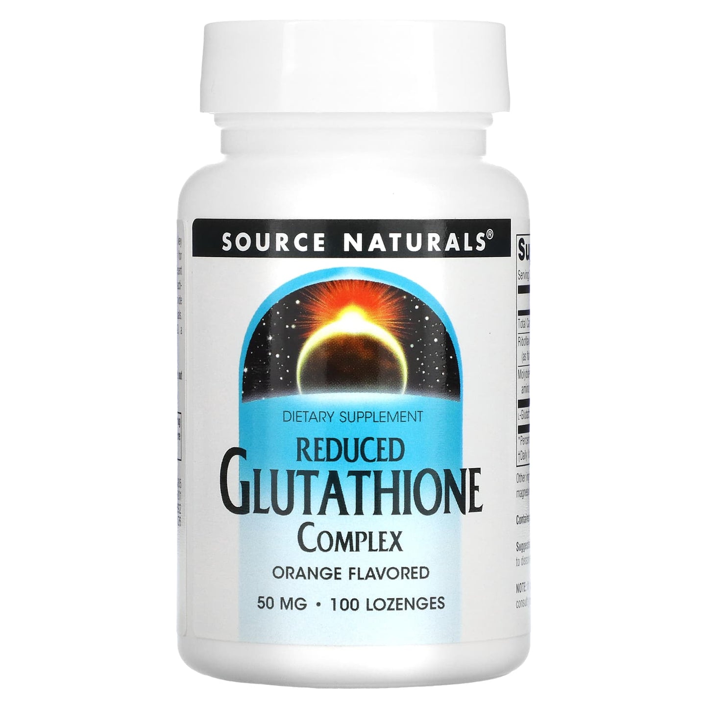 Source Naturals, Reduced Glutathione Complex 50 mg Orange, 100 Tablets - 021078013051 | Hilife Vitamins