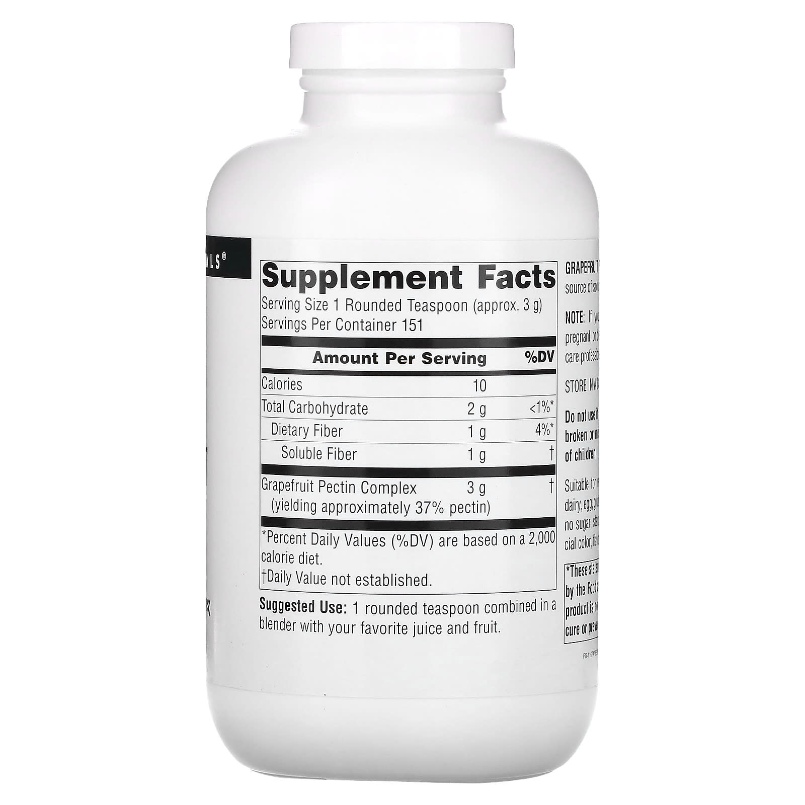 Source Naturals, Grapefruit Pectin, 16 Oz oz UPC 021078013105 | Hilife Vitamins