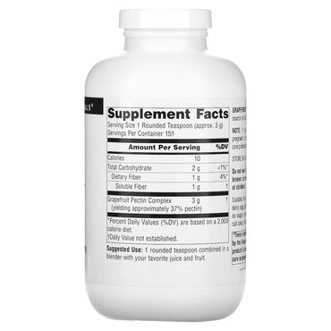 Source Naturals, Grapefruit Pectin, 16 Oz oz UPC 021078013105 | Hilife Vitamins