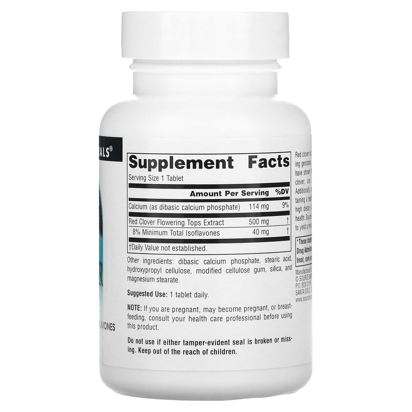 Source Naturals, Red Clover Extract 500 mg, 60 Tablets UPC 021078013266 | Hilife Vitamins
