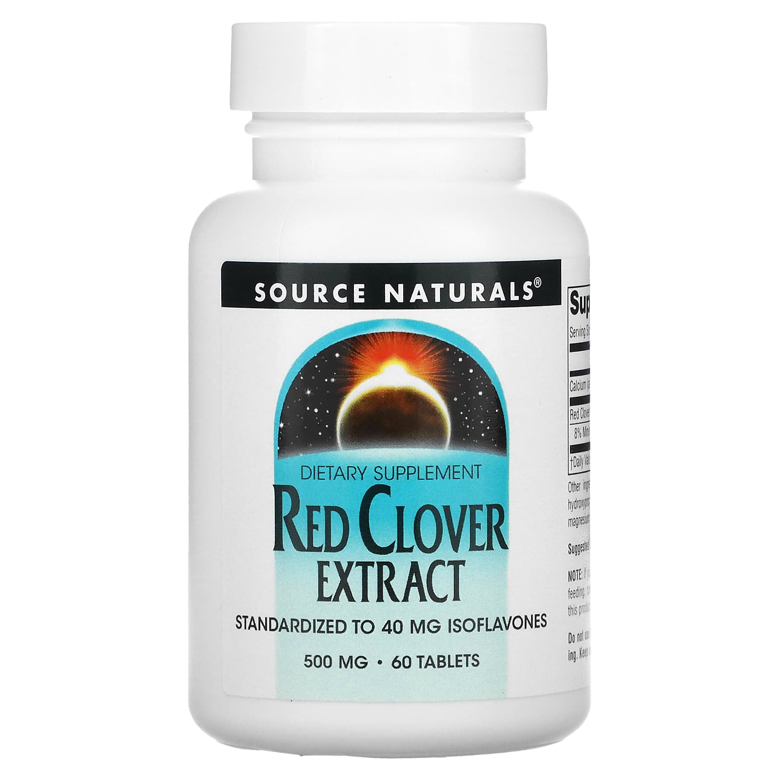 Source Naturals, Red Clover Extract 500 mg, 60 Tablets UPC 021078013266 | Hilife Vitamins