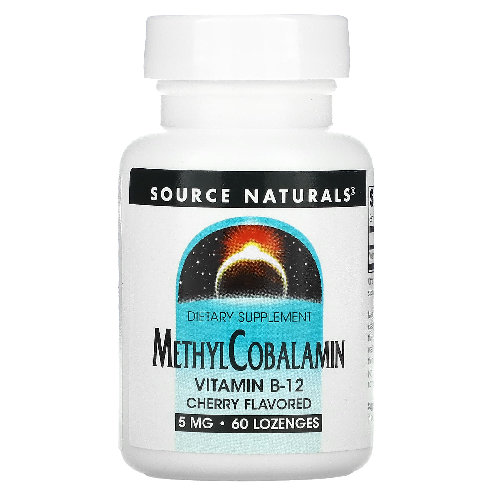 Source Naturals, B-12 5 mg Cherry, 60 Tablets UPC 021078013297 | Hilife Vitamins
