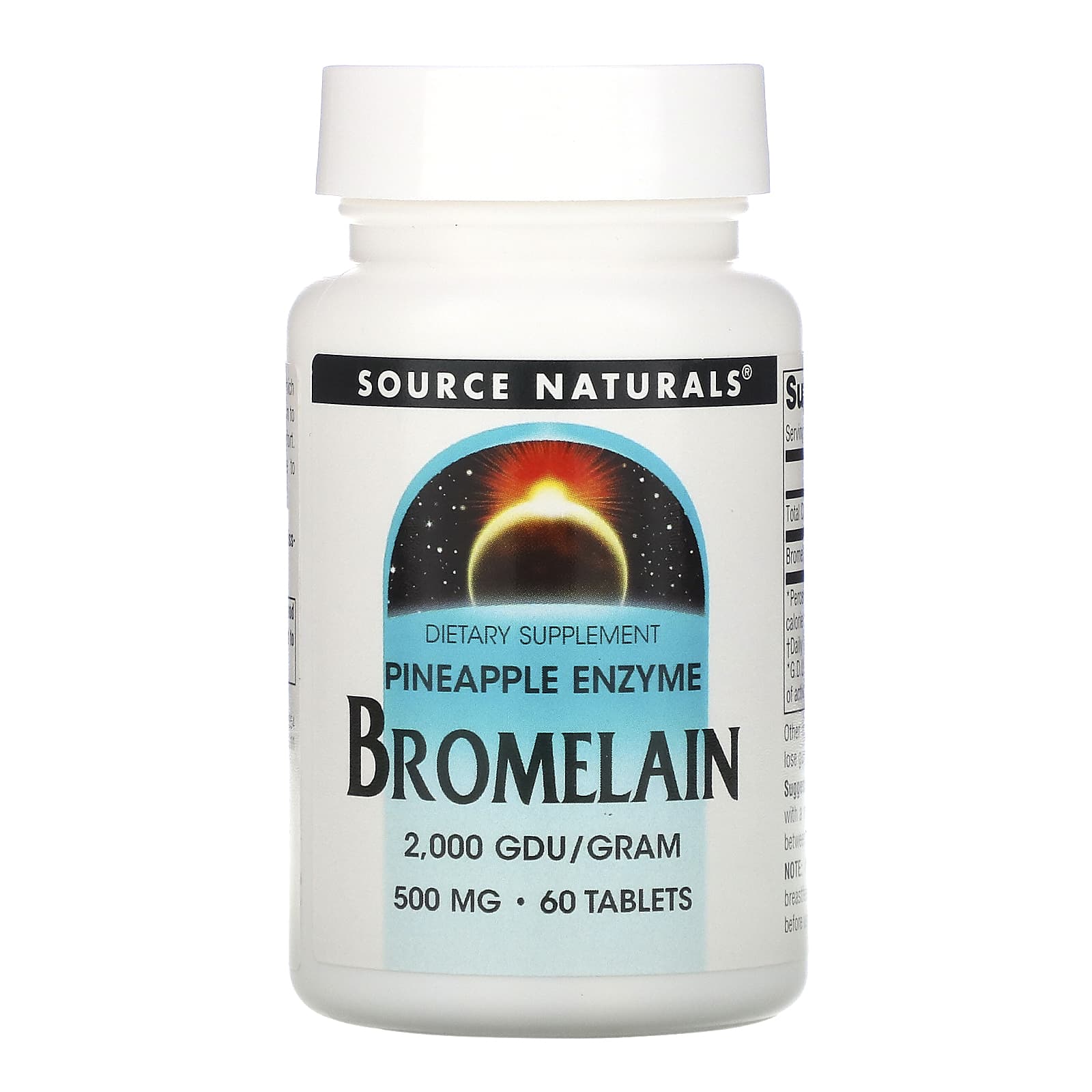 Source Naturals, Bromelain 2000, 60 Tablets UPC 021078013549 | Hilife Vitamins