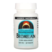 Source Naturals, Bromelain 2000, 60 Tablets UPC 021078013549 | Hilife Vitamins