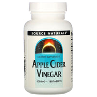 Source Naturals, Apple Cider Vinegar 500 mg, 180 Tablets UPC 021078013563 | Hilife Vitamins